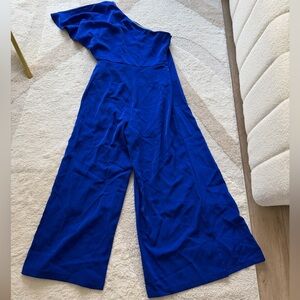FAVLUX One-Shoulder Royal Blue Jumpsuit